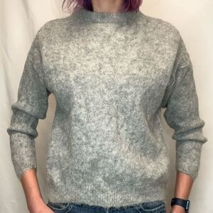Free People Women’s Alpaca Blend Oversized Fuzzy Sweater Gray XS